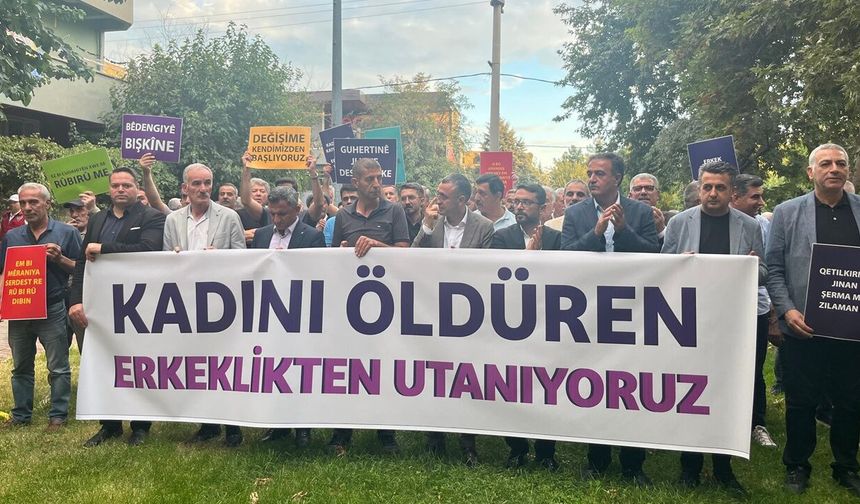 Diyarbakır’da erkeklerden kadın cinayetlerine karşı yürüyüş