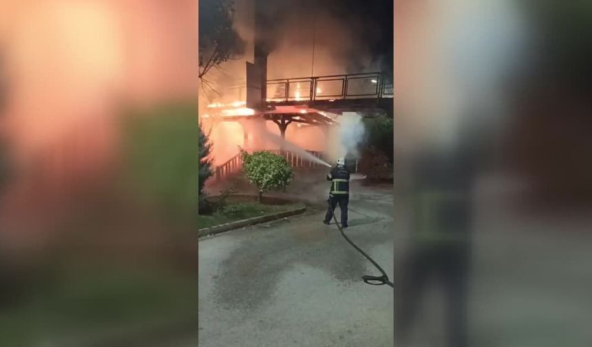 Seyhan Nehri üzerindeki asma köprü yandı