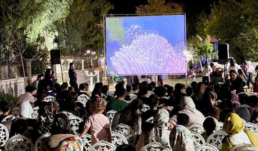 Silopi'de çocuklar için açık hava sinema etkinliği