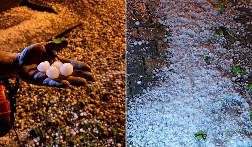 Elazığ’da ceviz büyüklüğünde dolu