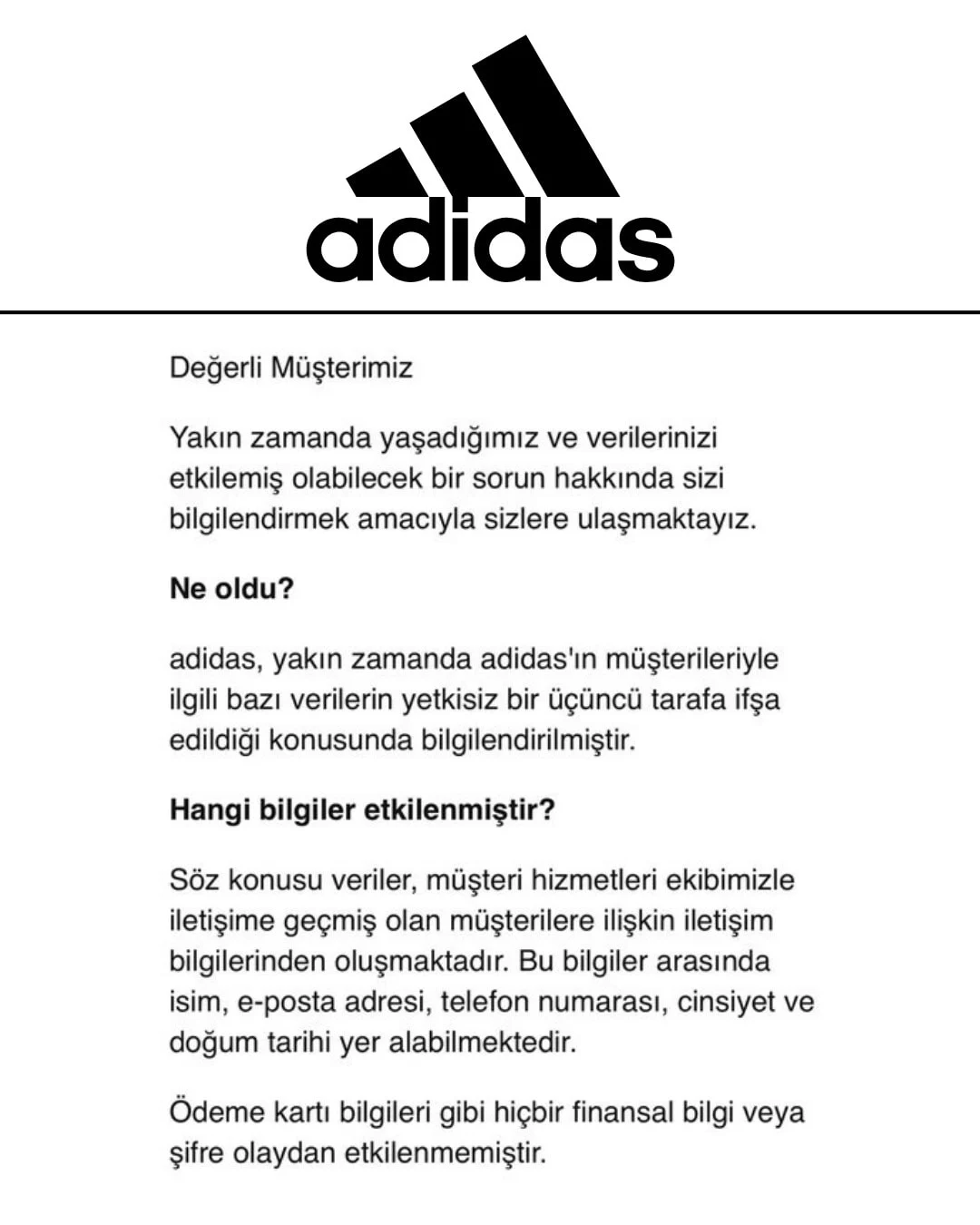 Adidas Aciklama