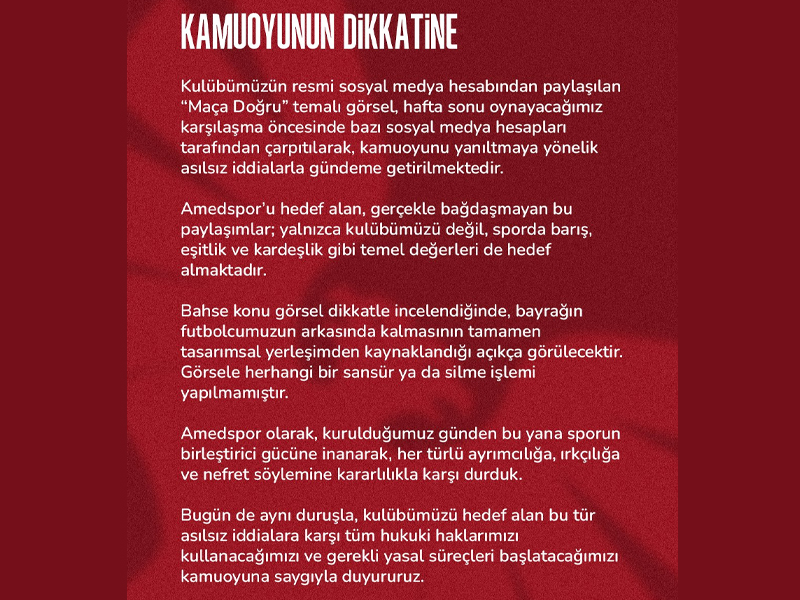 Amedspor'dan Asılsız Iddialara Yanıt2