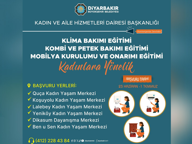 Diyarbakır’da Kadınlar Için Bakım, Kurulum Ve Onarım Eğitimi