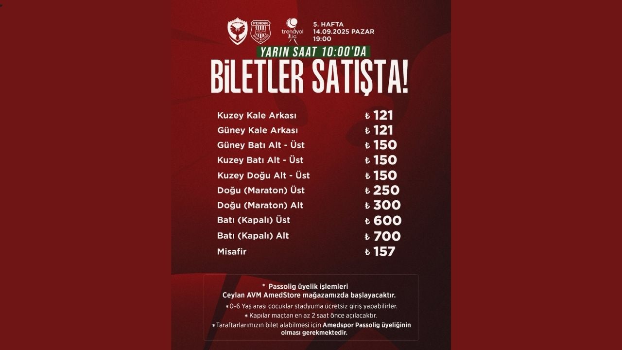 Amedspor Bilet Fiyatlari