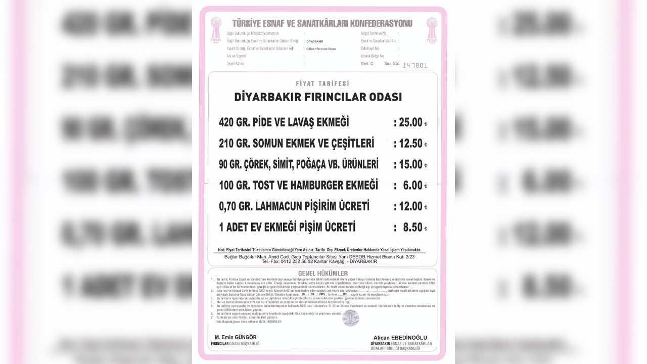 Diyarbakır'da Ekmeğe Bir Zam Daha3