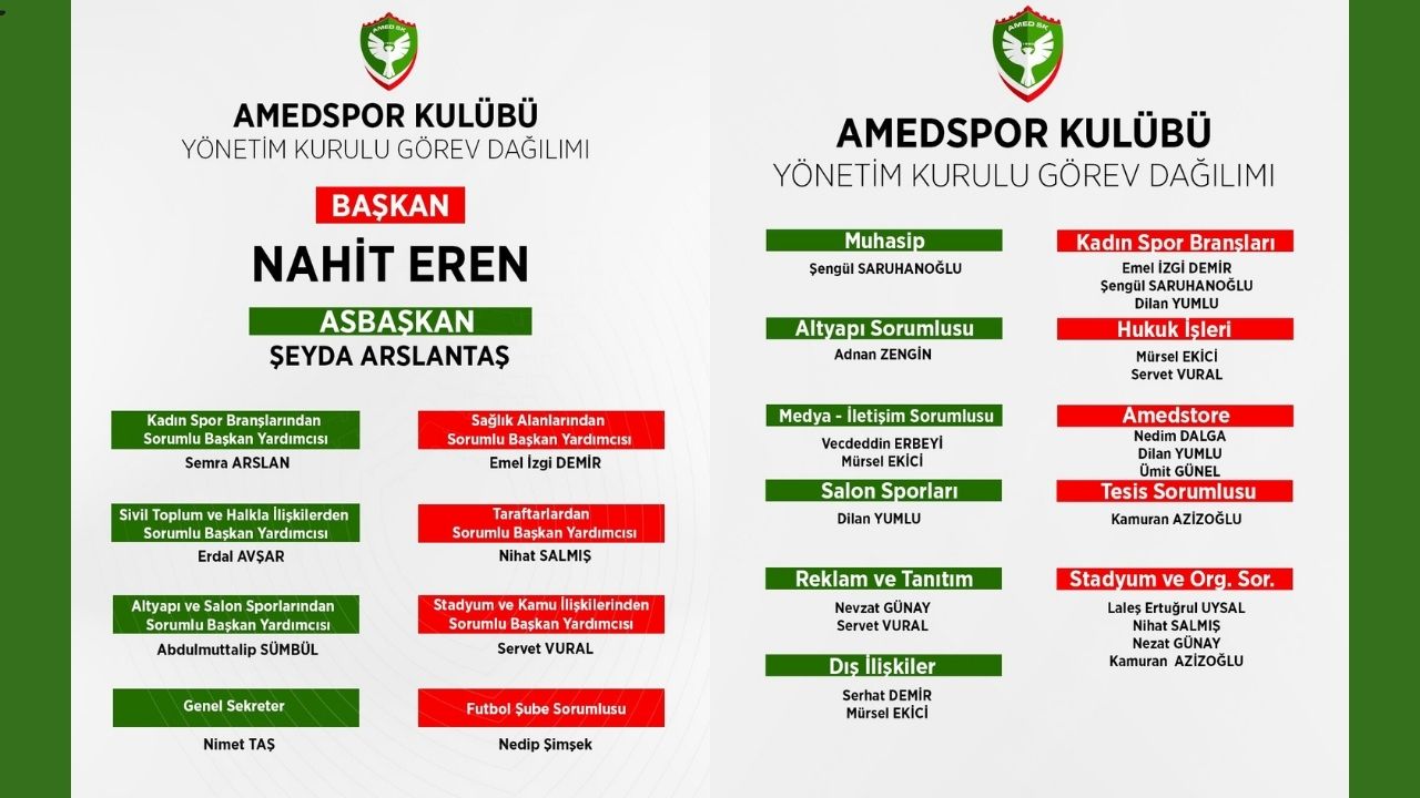 Amedspor Gorev Dagilimi