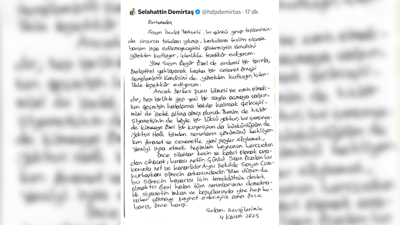Demirtaş’dan Bahçeli Ve Özel’e Övgü