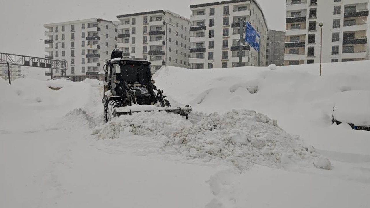 Bitlis'te Tek Katlı Evler Adeta Kardan Kayboldu