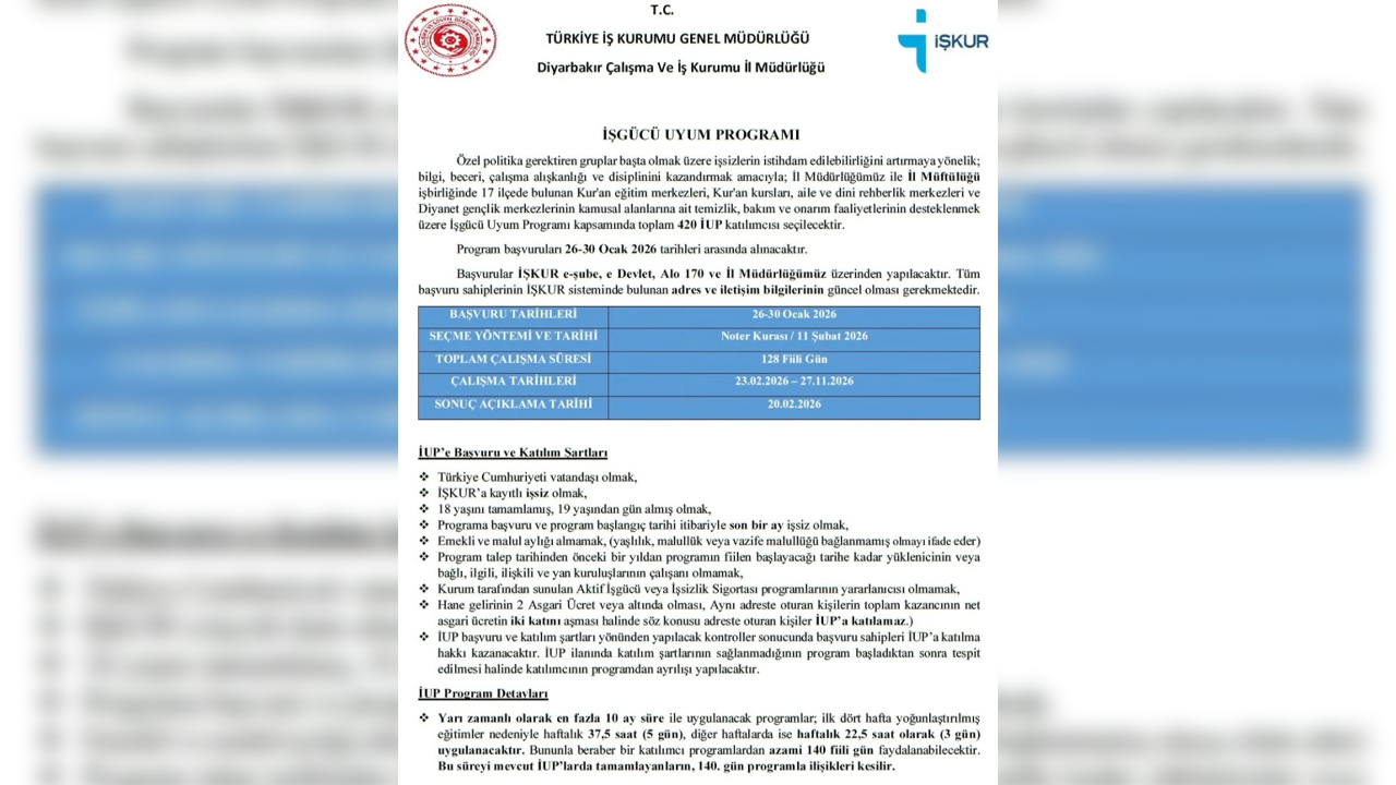 Diyarbakır’da 420 Kişiye Istihdam Fırsatı! Başvurular Başladı2