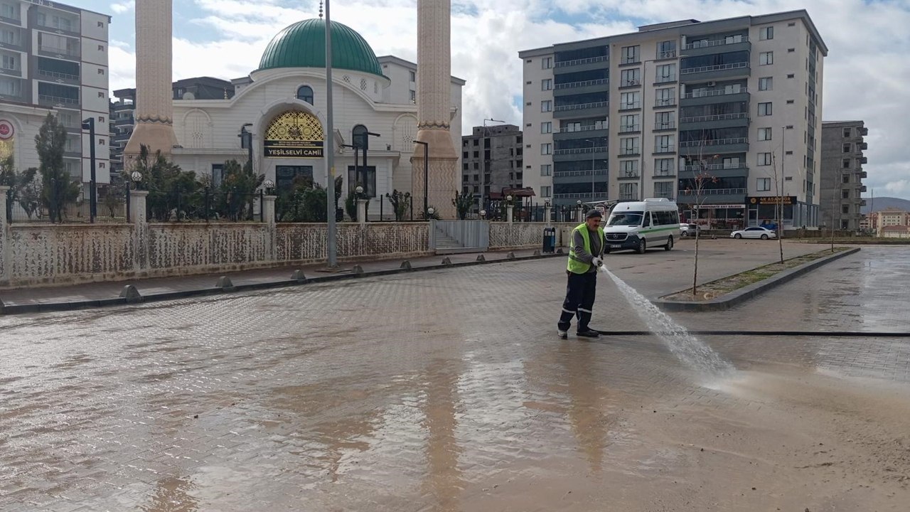 Siirt'te Kaldırım Ve Caddeler Yıkandı