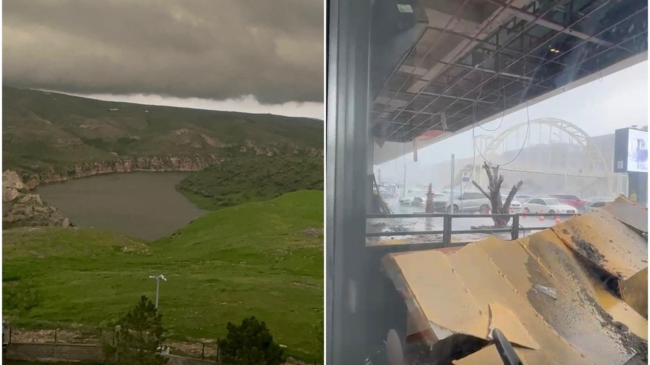 Batman’da sel: AVM girişinde tavan çöktü