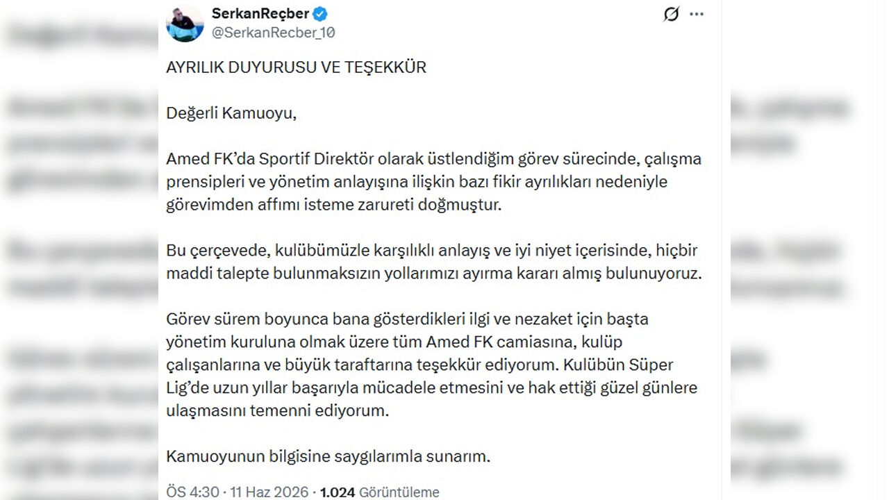 Amedspor'da Flaş Ayrılık