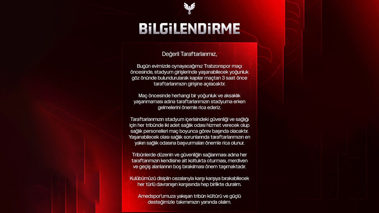 Amedspor'dan Taraftarlara Çağrı1