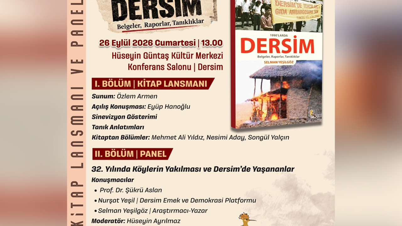 ‘1990’larda Dersim’ kitabı okurlarla buluşacak