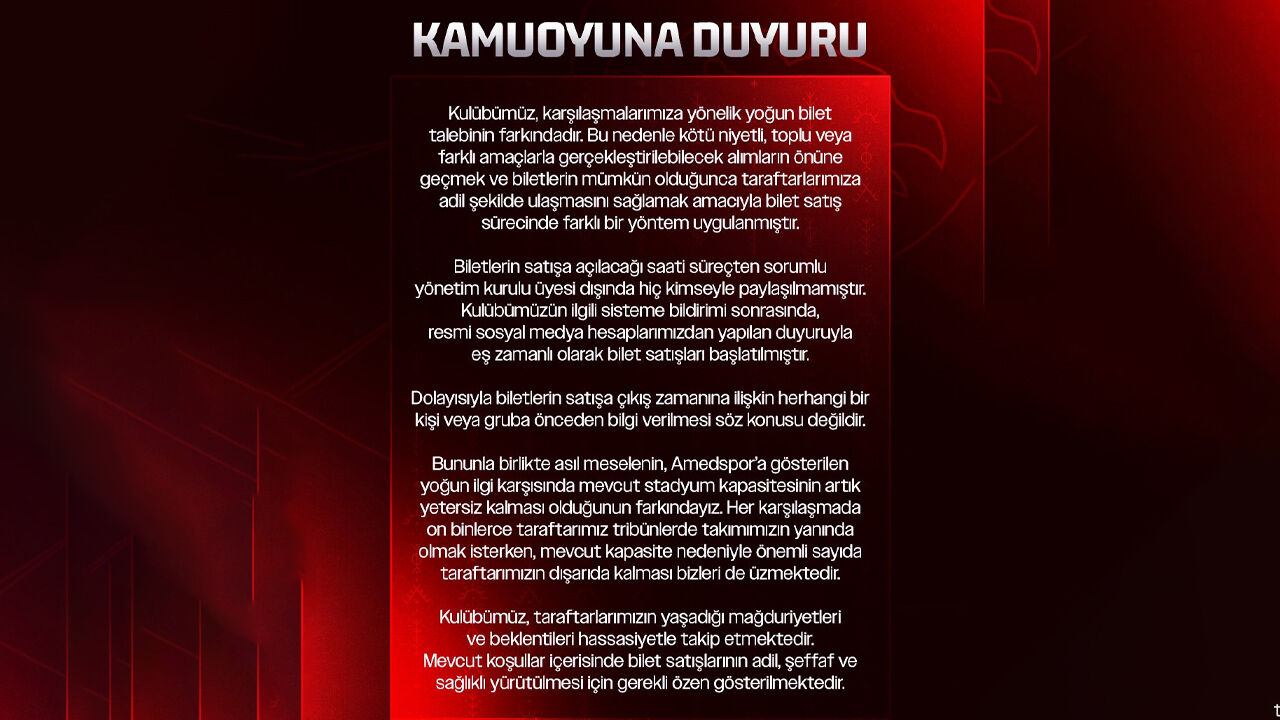 Amedspor'dan Bilet Tartışmalarına Cevap1