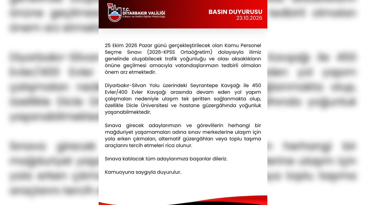 Diyarbakır Valiliğinden Kpss Uyarısı1