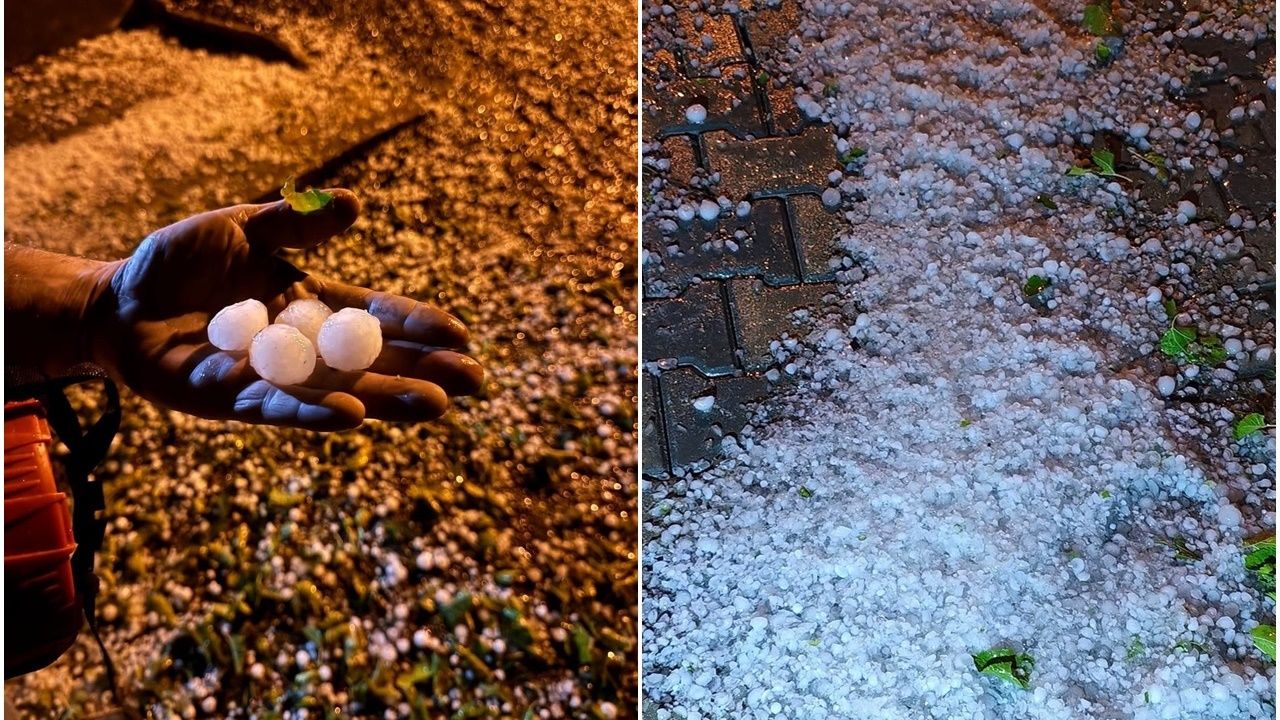 Elazığ’da ceviz büyüklüğünde dolu
